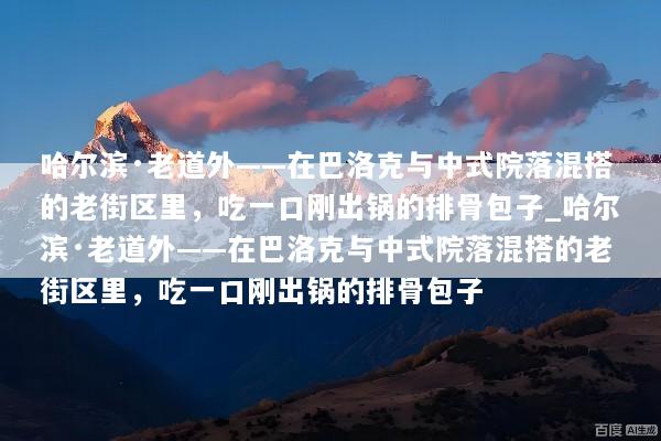 哈尔滨·老道外——在巴洛克与中式院落混搭的老街区里，吃一口刚出锅的排骨包子_哈尔滨·老道外——在巴洛克与中式院落混搭的老街区里，吃一口刚出锅的排骨包子