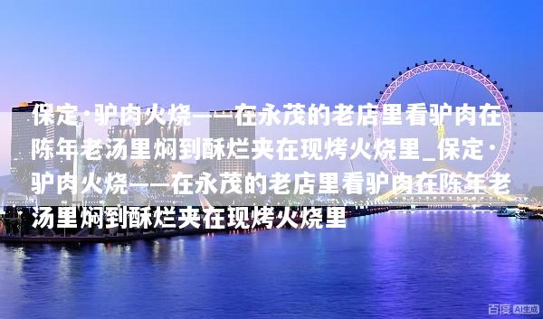 保定·驴肉火烧——在永茂的老店里看驴肉在陈年老汤里焖到酥烂夹在现烤火烧里_保定·驴肉火烧——在永茂的老店里看驴肉在陈年老汤里焖到酥烂夹在现烤火烧里